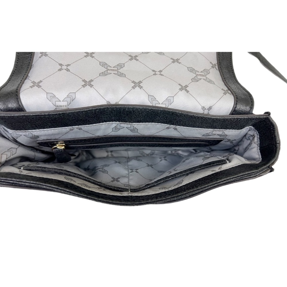 Aimee Kestenberg Ashton Black Leather Saddle Crossbody Purse - Picture 8 of 10
